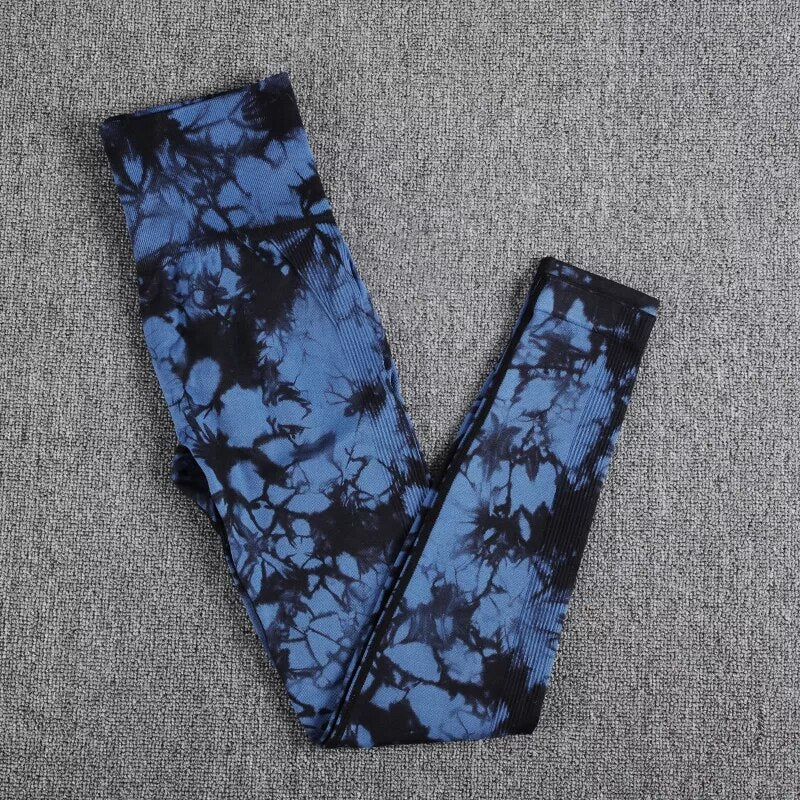 ATHVOTAR Women Booty Leggings Seamless Tie Dye Sport Legging Scrunch Butt Slim Stretch Yoga Pants Plus Size Running Tights