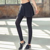2019 Elastic Yoga Pants Women With Skirt Fitness Leggings Workout Sports Running Leggings Girls Gym Wear Slim Pants