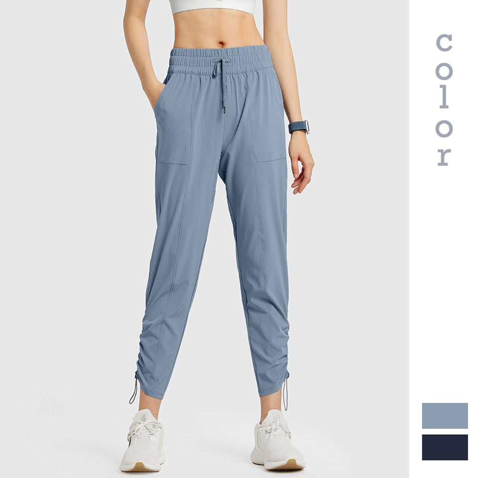 Moonglade Gym Leggings Yoga Pants Sports Fitness Running Women High Waist Loose Casual Thin Drawstring Quick-Dry