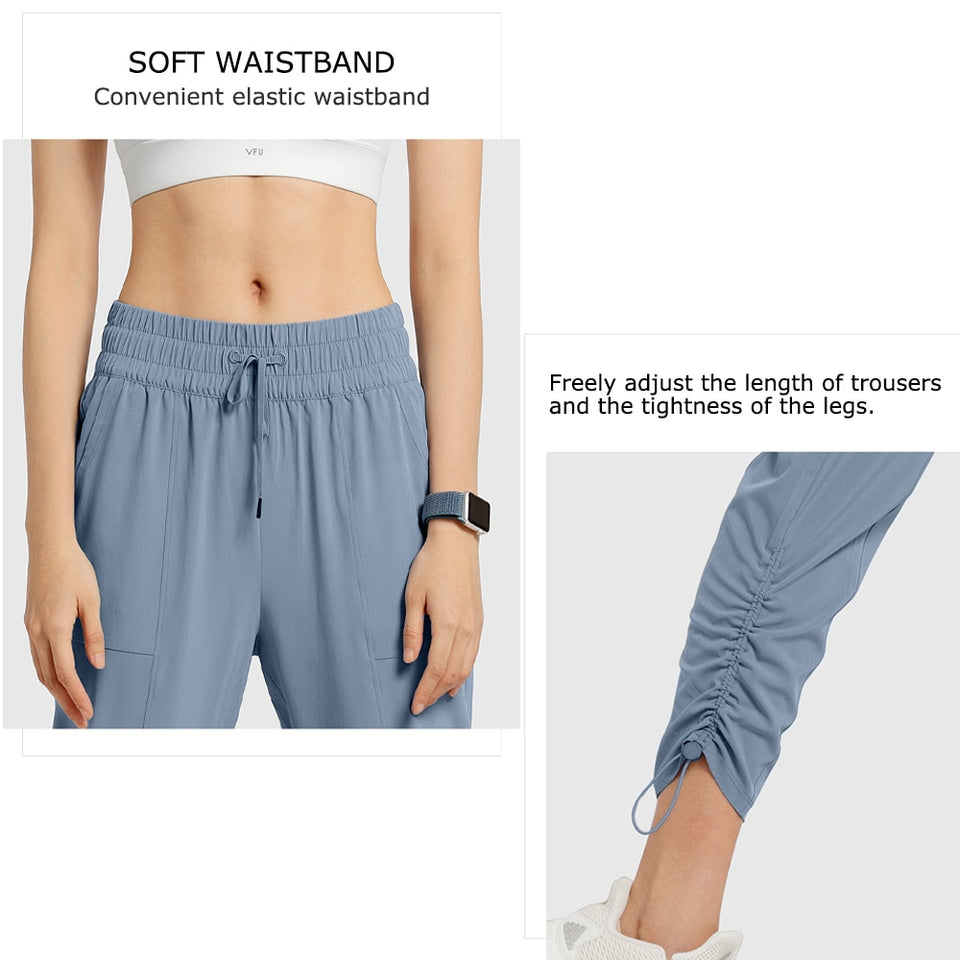 Moonglade Gym Leggings Yoga Pants Sports Fitness Running Women High Waist Loose Casual Thin Drawstring Quick-Dry