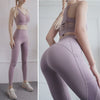 Phone Pocket Yoga Set Workout Sportswear Women Clothing Fitness Suit Crop Top Bra High Waist Pants Leggings Push up Sports Suits