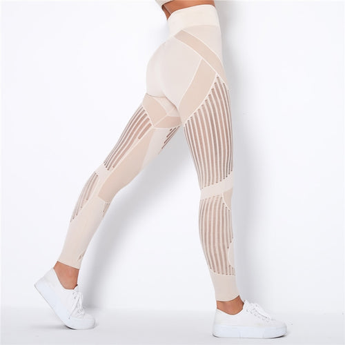 YUECAIDI Leggings High Waist Winter Clothes Women Pants Women Yoga Gym Leggings Women Sport Leggings Workout Leggings With Mesh
