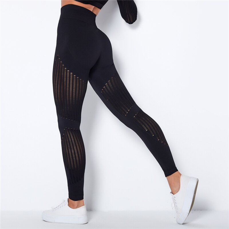 YUECAIDI Leggings High Waist Winter Clothes Women Pants Women Yoga Gym Leggings Women Sport Leggings Workout Leggings With Mesh