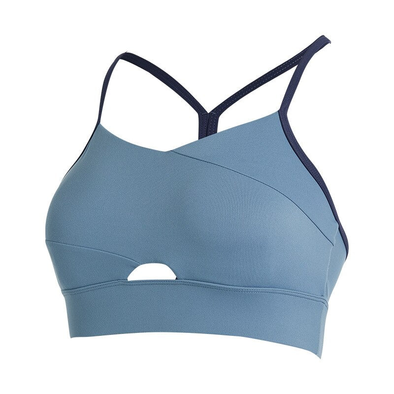 Sexy Y-Shaped Back Yoga Crop Top Bra Inner Padded Fitness Tank Tops Push Up Elastic Sport Bra Gym Vest Workout Female Underwear