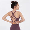 Cross Back Strappy Sports Bra Fitness Yoga Bra Back Women Nylon Gym Workout Crop Tops Push Up Fitness Underwear