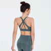 Cross Back Strappy Sports Bra Fitness Yoga Bra Back Women Nylon Gym Workout Crop Tops Push Up Fitness Underwear