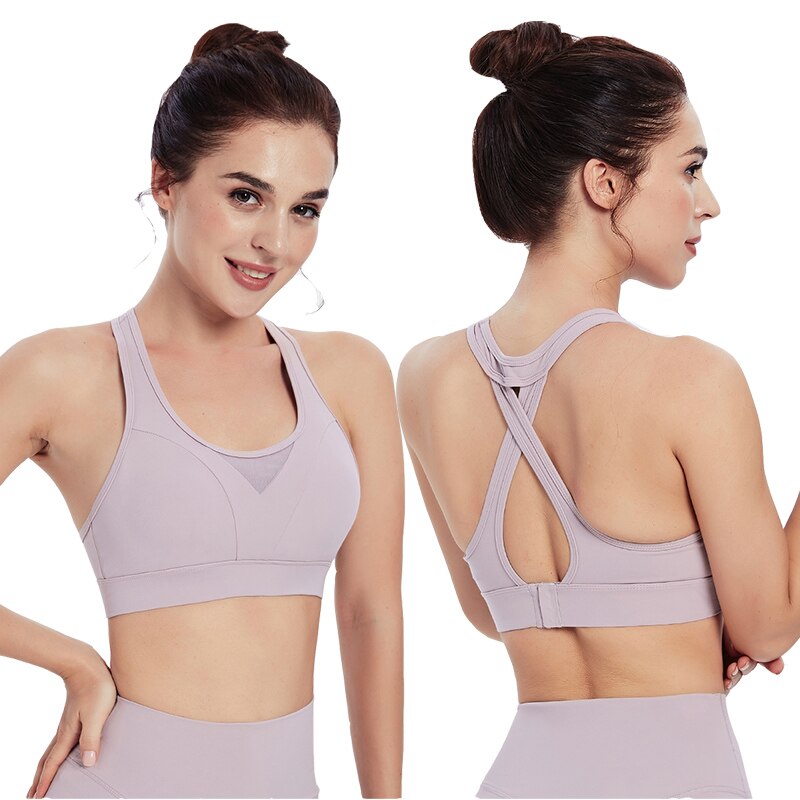Push Up Athletic Yoga Bra Women Back Cross Strappy Racerback Buttery Soft Workout Gym Brassiere Running Sports Bras